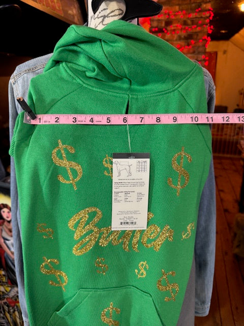 Baller Green Hoodie Dog Shirt Large
