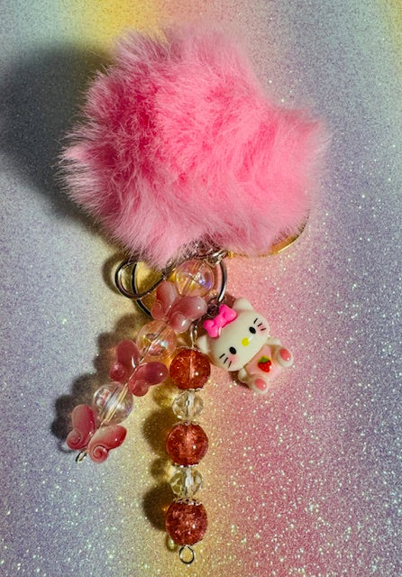 Fuzzy Hello Kitty Purse Charm/Keychain