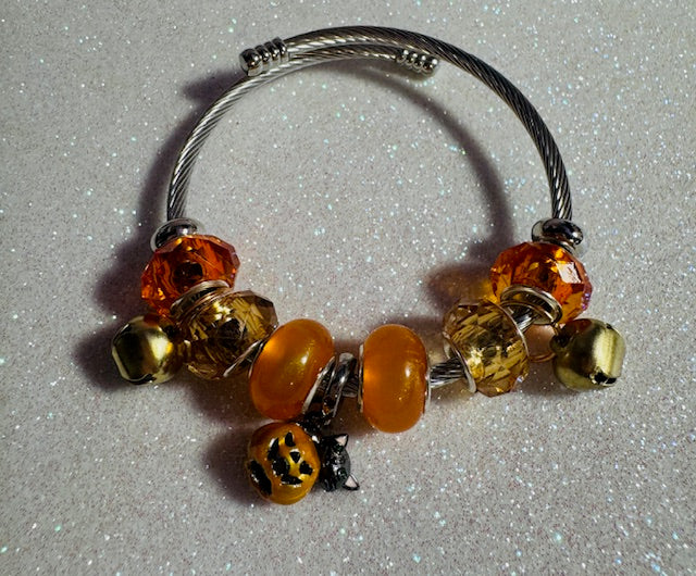 Black Cat Jack O' Lantern Bracelet
