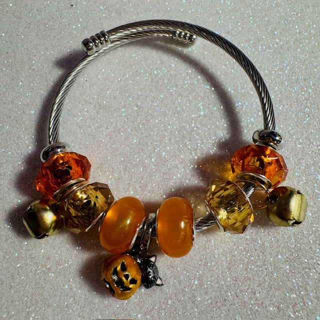 Black Cat Jack O' Lantern Bracelet