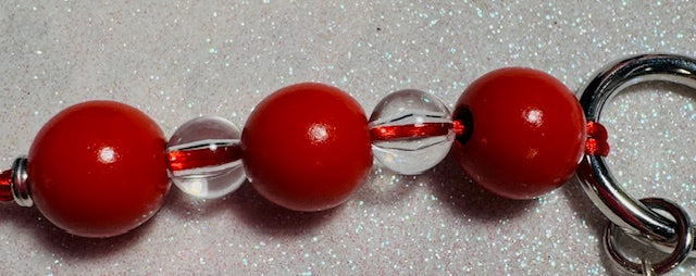 Peppermint Beaded Keychain