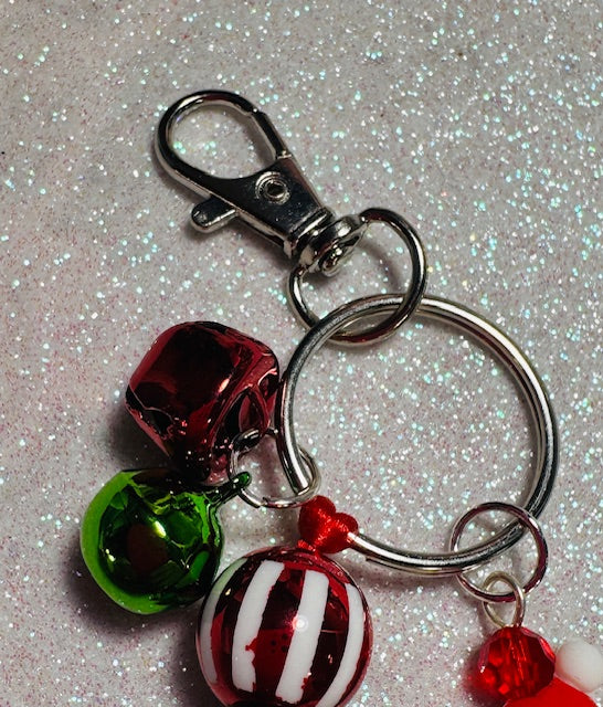 Striped Christmas Keychain