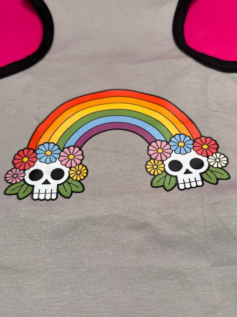 Rainbow Skulls Dog Shirt Large