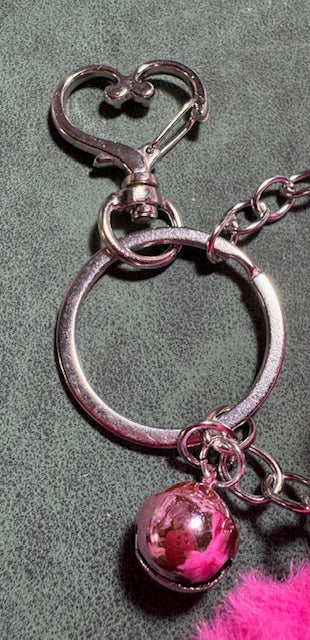 Fuzzy Pink Purse charm/Keychain