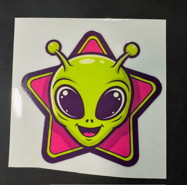Alien Star Sticker