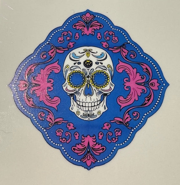 Blue Medallion Skeleton Sticker