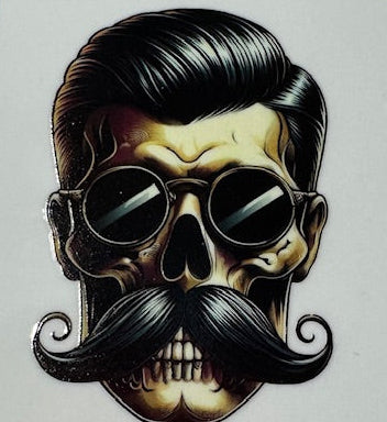 Mustached Skeleton Sticker