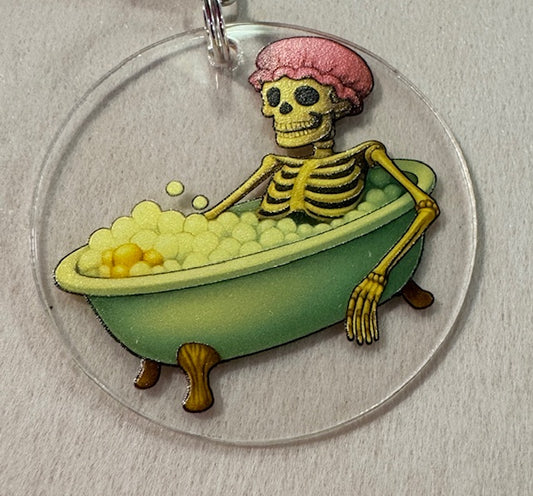 Bathing Beauty Skeleton Keychain