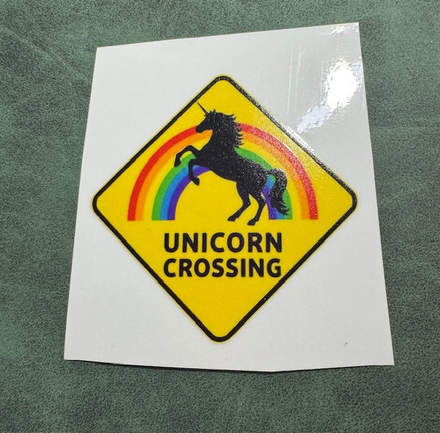 Unicorn Crossing Sticker