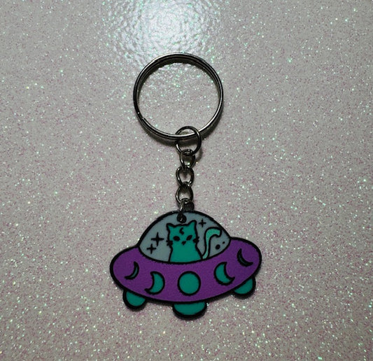 Alien Cat Keychain