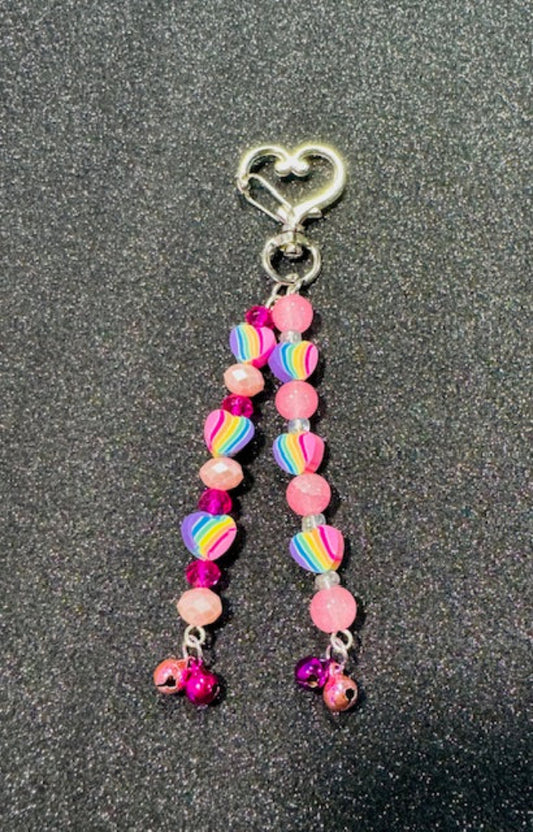 Rainbow Heart Purse Charm