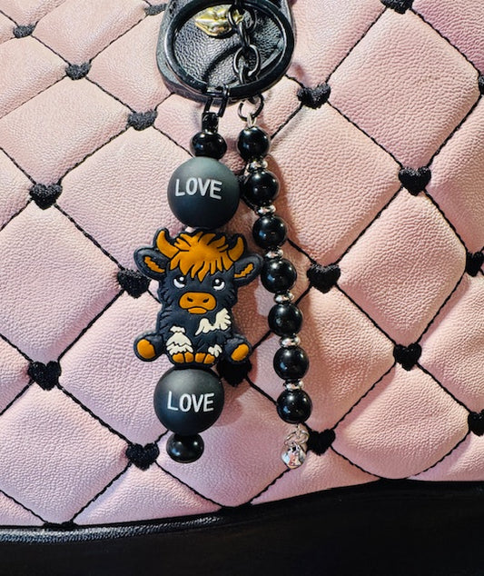 Sassy Highland Cow Purse Charm