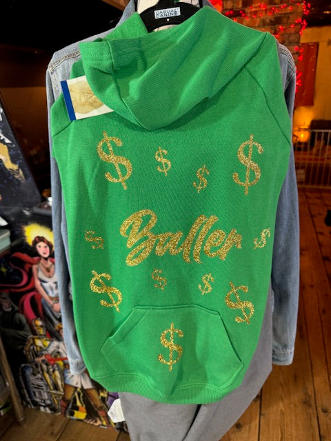 Baller Green Hoodie Dog Shirt Large
