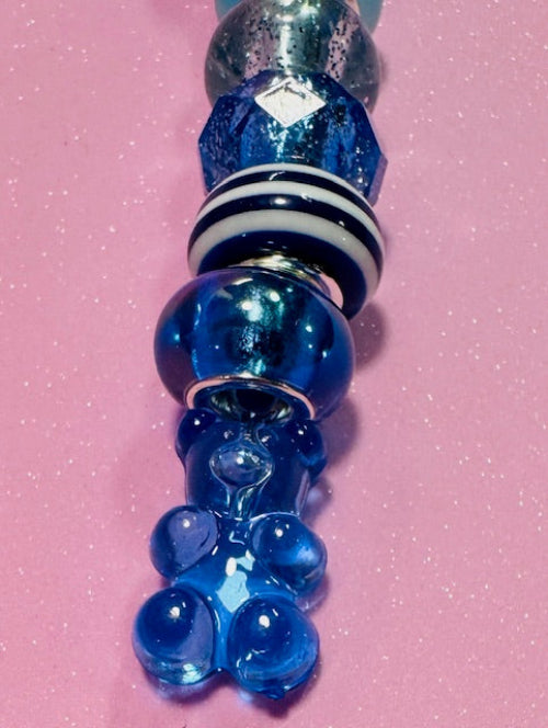 Glittery Blue Bear Bliss Purse Charm/Keychain