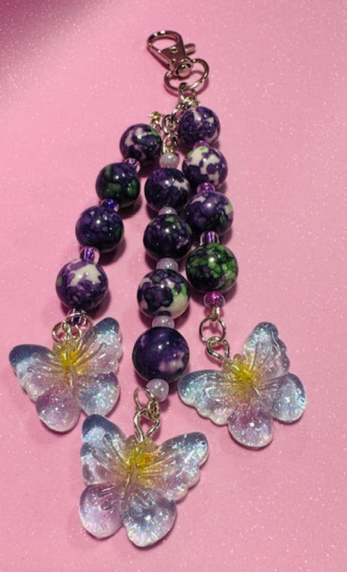 Garden Flutter Purse Charm/Keychain