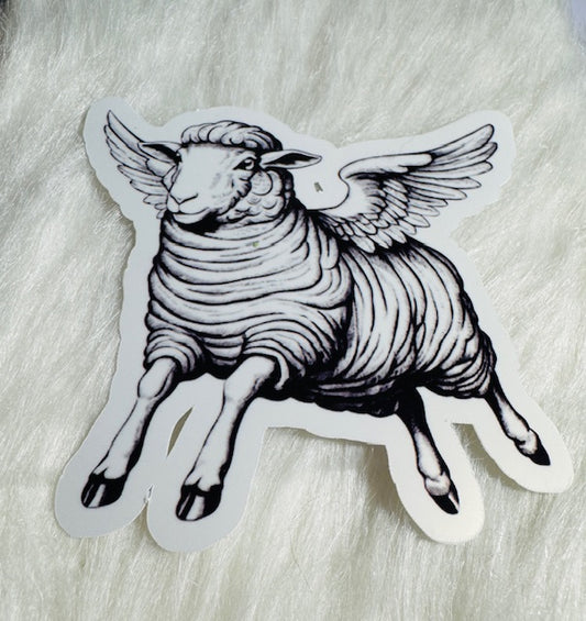 Winged Sheep Sticker