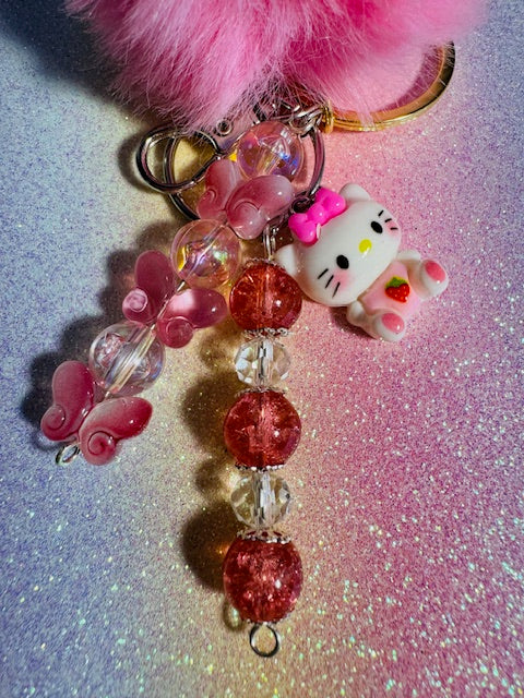 Fuzzy Hello Kitty Purse Charm/Keychain