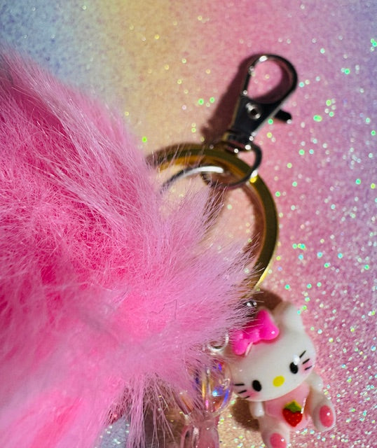 Fuzzy Hello Kitty Purse Charm/Keychain