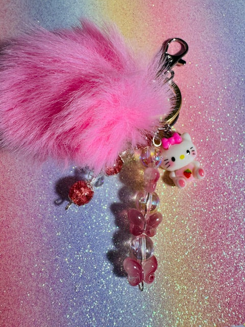 Fuzzy Hello Kitty Purse Charm/Keychain