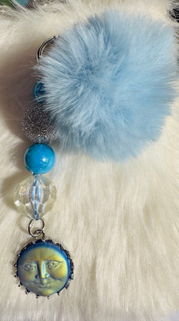 Moon Face Keychain/Purse Charm