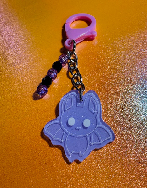 Purple Bat Bag Charm