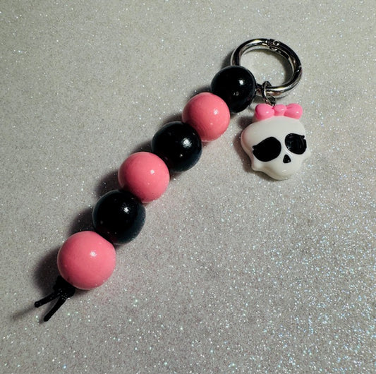 Pink Bow Skeleton Keychain/Bag Charm