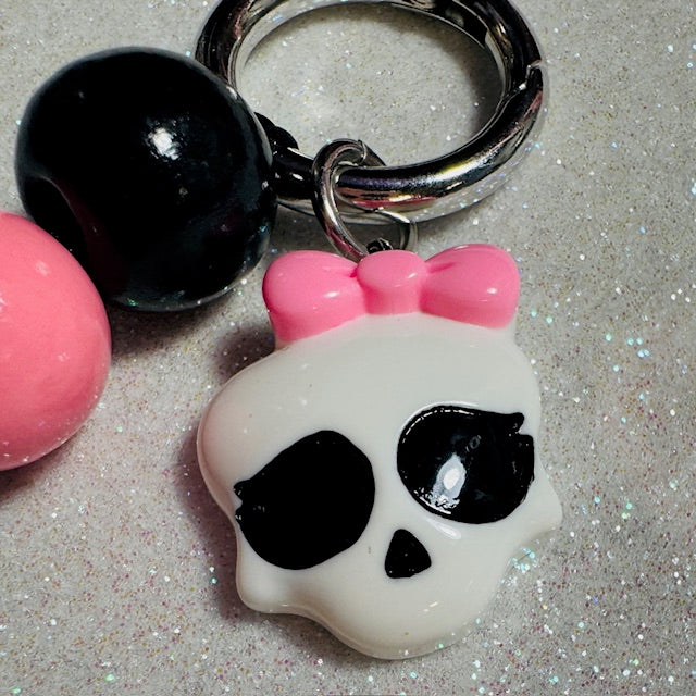 Pink Bow Skeleton Keychain/Bag Charm
