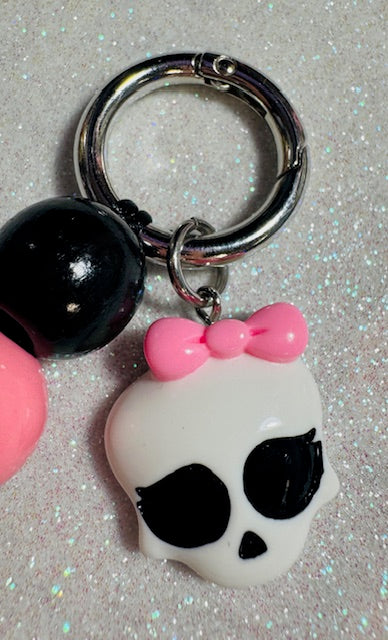 Pink Bow Skeleton Keychain/Bag Charm