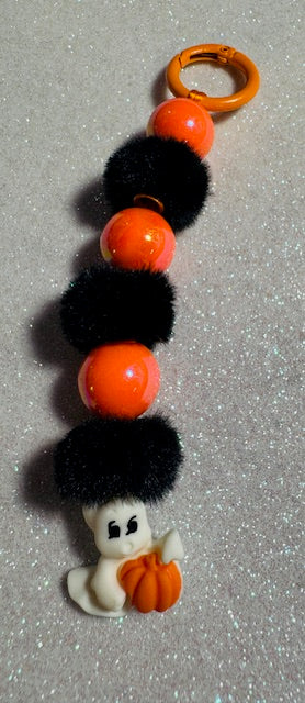 Fuzzy Ghost Bag Charm