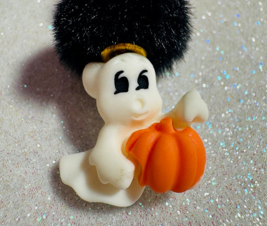 Fuzzy Ghost Bag Charm