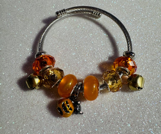 Black Cat Jack O' Lantern Bracelet
