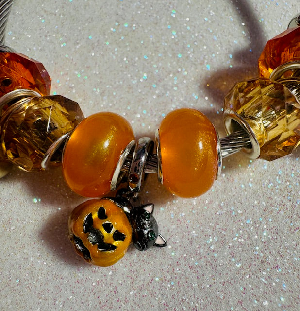 Black Cat Jack O' Lantern Bracelet