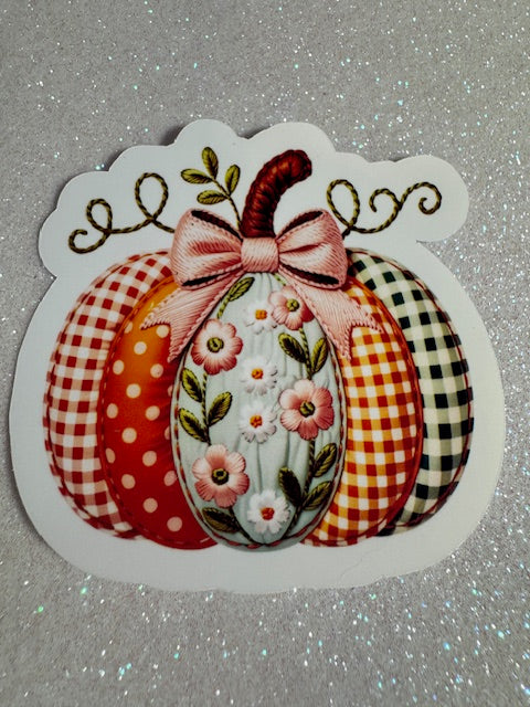 Quilted Pumpkin Sticker