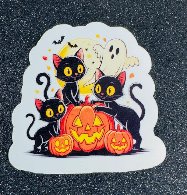 Vintage Halloween Cat Stickers