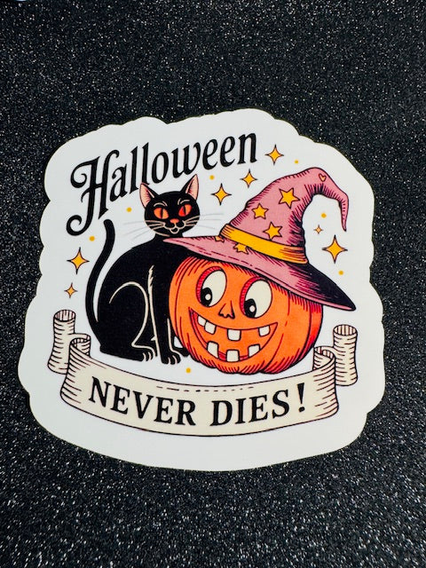 Vintage Halloween Cat Stickers