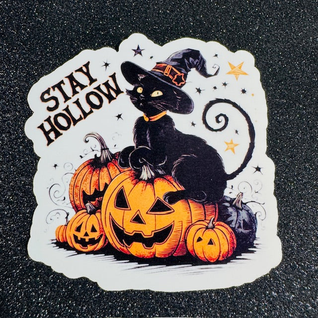 Vintage Halloween Cat Stickers