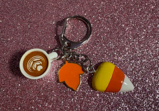Coffee and Candy Corn Purse Charm