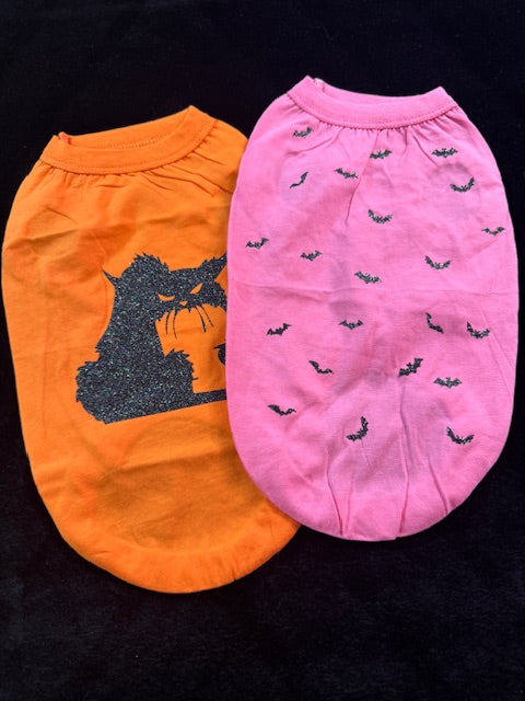 Bats and Cat Halloween Dog Shirts Size Medium