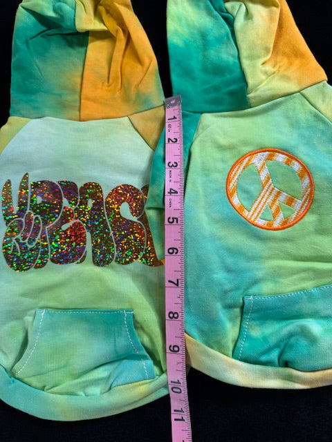 Tie-Dyed Hoodie Peace Sweatshirt Large