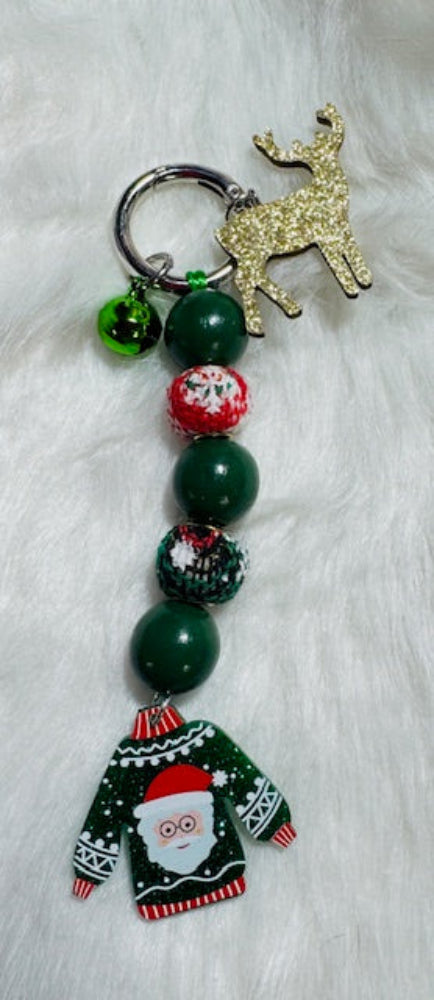 Santa Christmas Sweater Keychain