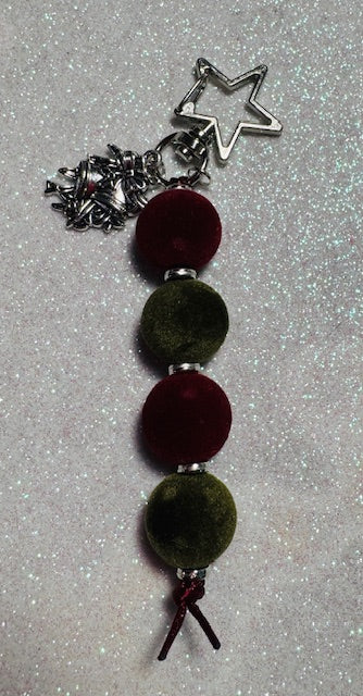 Flocked Christmas Keychain