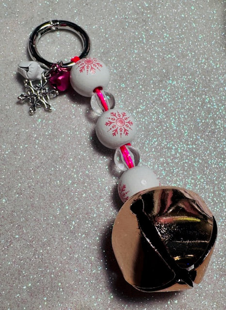 Pink Snowflake Keychain