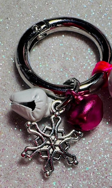 Pink Snowflake Keychain