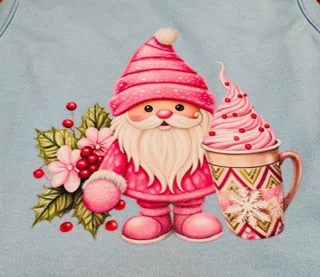 Pink Gnome Christmas Dress Medium