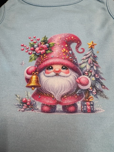 Pink Gnome Christmas Dog Dress Medium