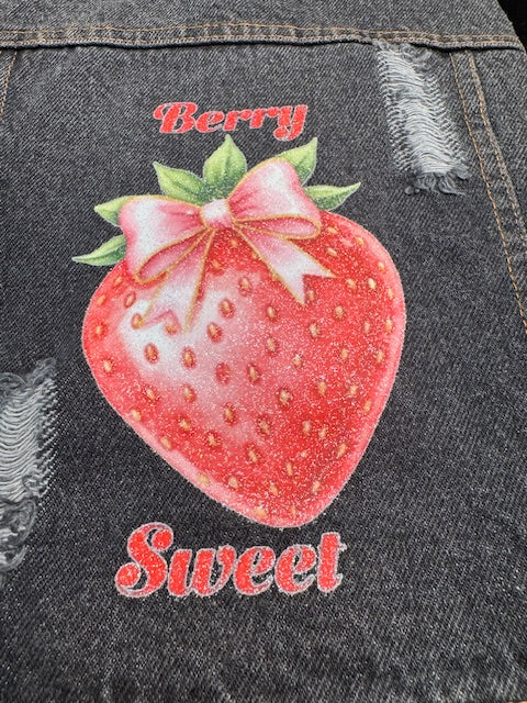 Strawberry Denim Dog Vest XL