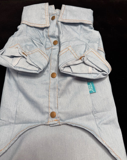 Christmas Gnome  Denim Dog Shirt XL