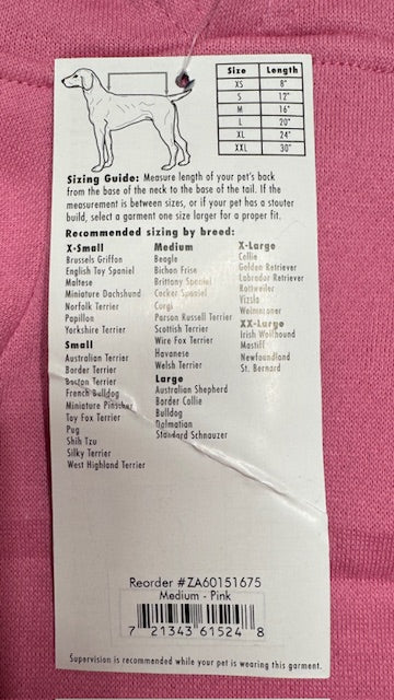 Angel Tina Dog Hoodie Pink Medium