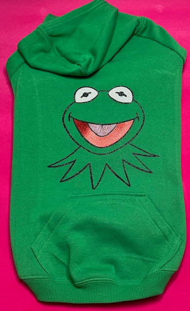 Froggy Green Dog Hoodie Large