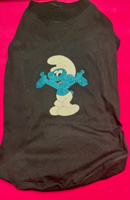 Smurfy Black Dog T-Shirt Large